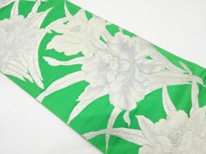 アンティーク　蘭模様織り出し袋帯（材料）